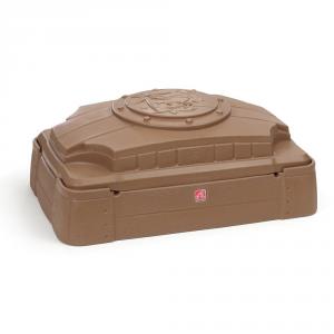 Bac à sable marron avec couvercle