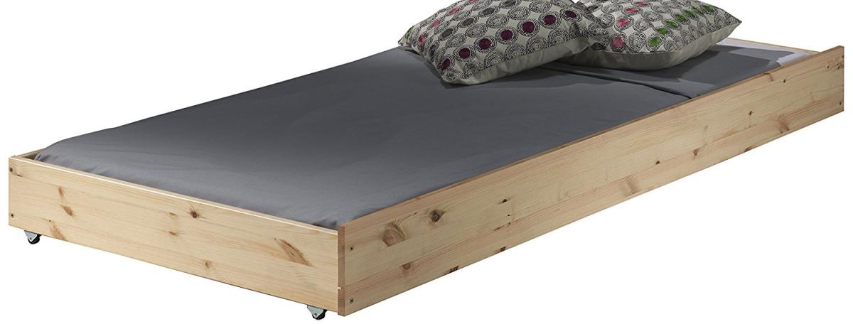 Vipack Pino Tiroir Lit Gigogne Pin Massif Nature 196 x 94 x 19,5 cm