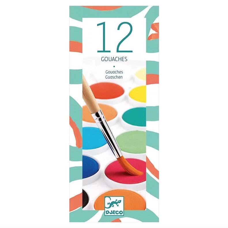 Peinture - palette de 12 couleurs gouache