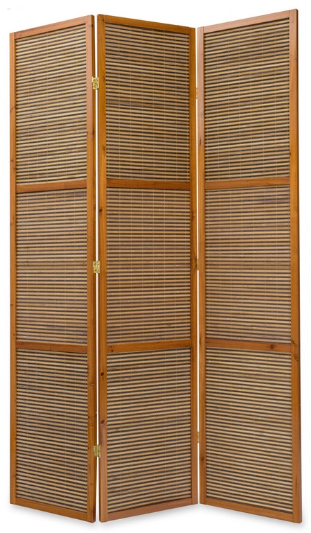 Paravent bois brun en bambou 4 pièces 200cmx130