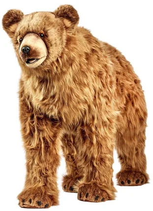 Hansa Peluche Geante Ours Brun 4 pattes 80 cm H et 135 cm L