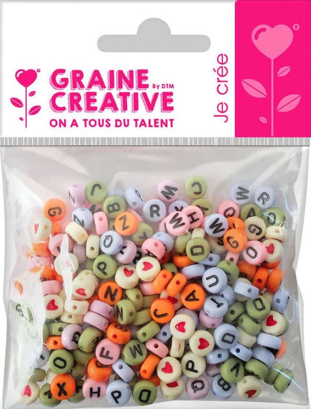 Sachet de 250 perles Alphabet multicolore