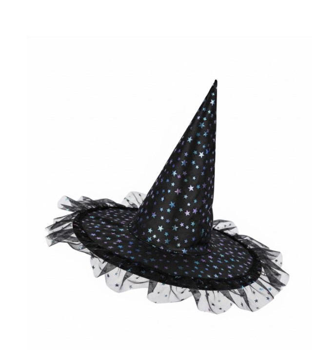 Chapeau sorciere etoiles irisees luxe enfant