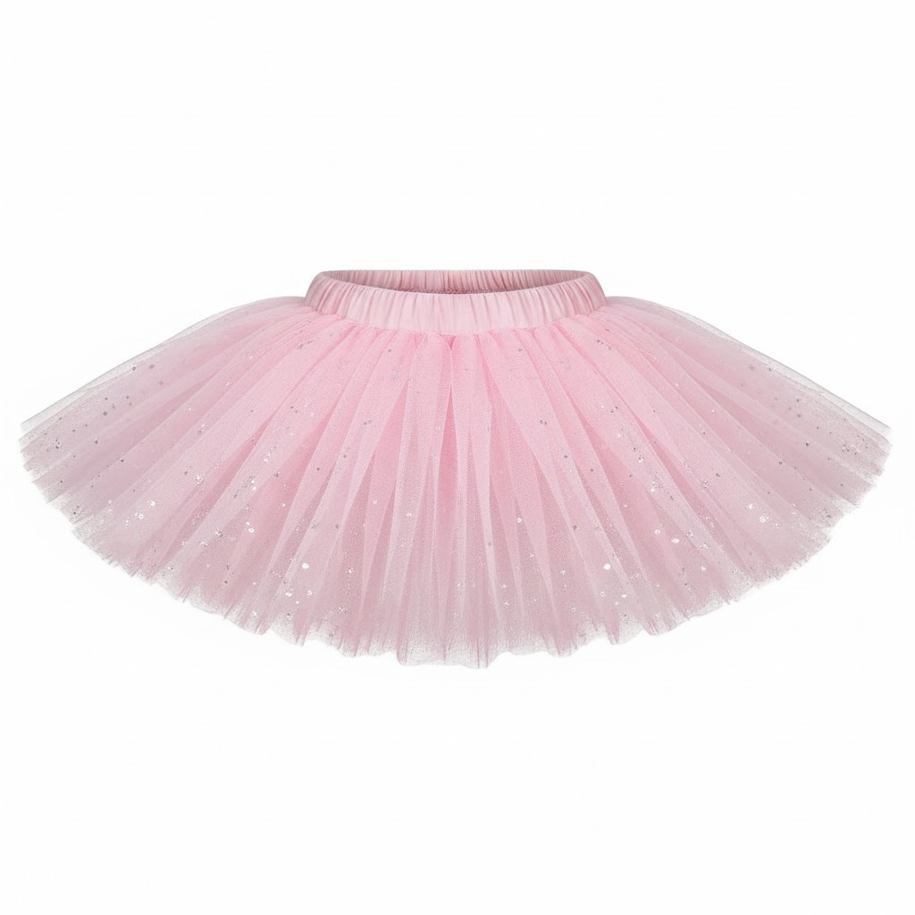 Tutu Fee Rose avec etoiles hologramme 6-8 ans