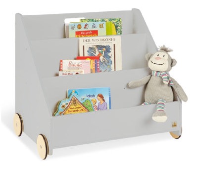 Pinolino Lasse Bibliotheque roulante pour enfants gris