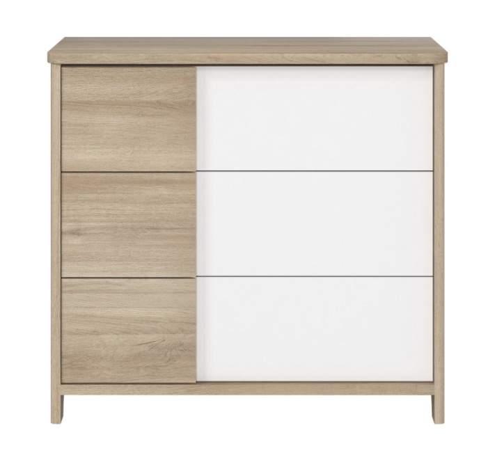 Galipette SACHA Commode 3 tiroirs 98x90x51cm finition chêne du bocage