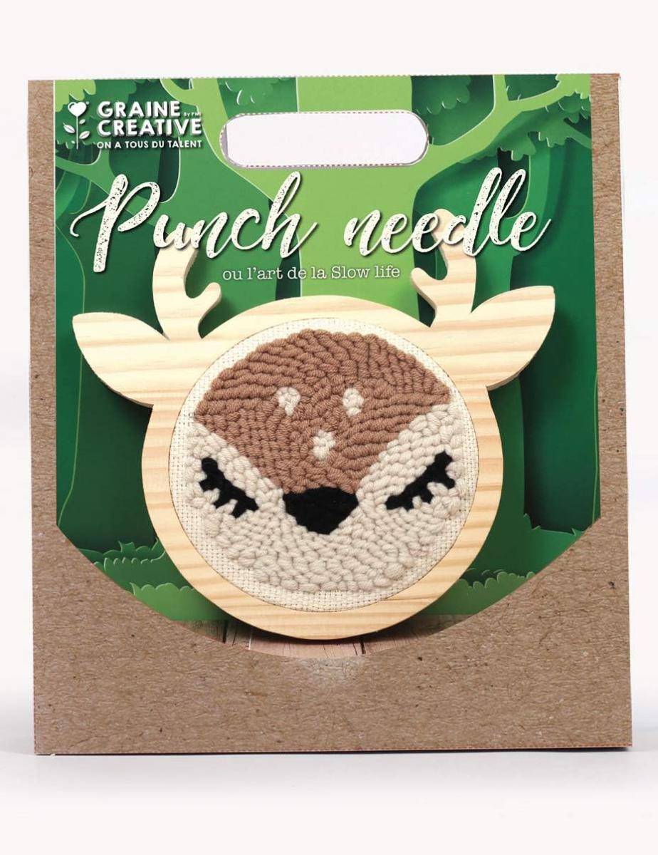 Kit creatif punch needle biche 150mm
