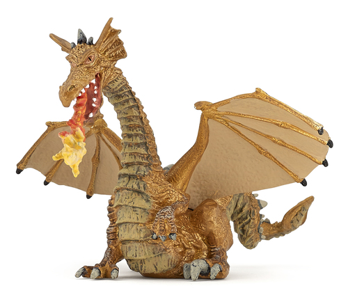 39095 Dragon or avec flamme