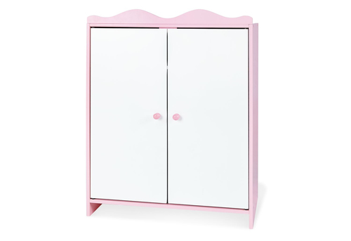 Pinolino Armoire de poupée Jasmin Laqué  MDF rose et laqué blanc
