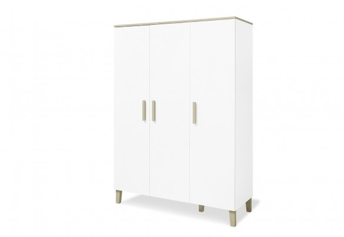 Pinolino Armoire Lumi grande 6 étagères 3 portes Blanc