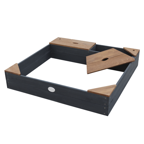 AXI Amy Bac a sable avec rangement et banc Anthracite Marron
