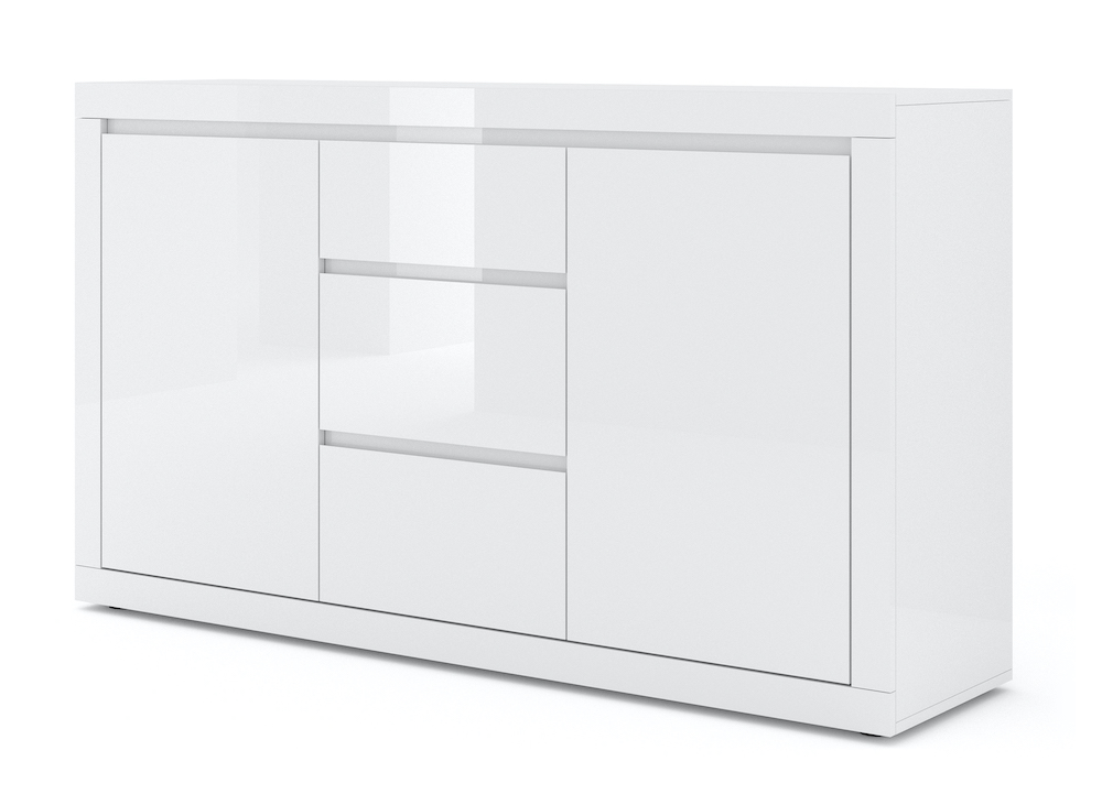 Commode Bella Blanc 2 Portes 3 tiroirs 89x150x40cm