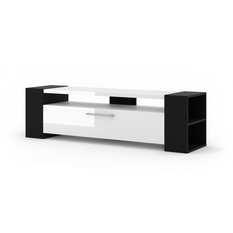 Commode Livia noir et blanc brillant 45x160x40cm