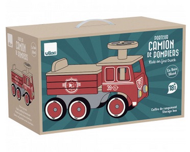 Porteur camion de pompier Bois