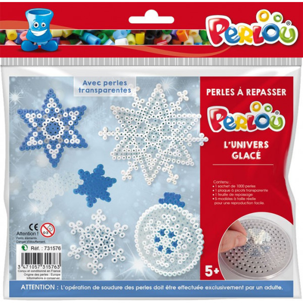 Kit creatif perles a repasser Perlou neige