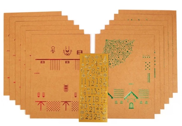 calendrier de l'avent village kraft metalise