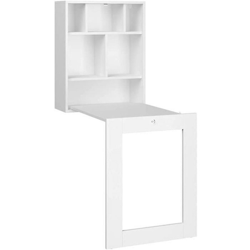 Bureau pliable blanc 6 etageres