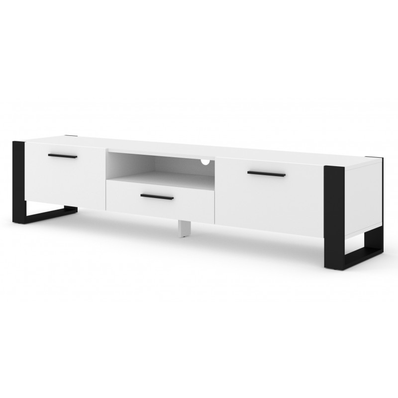 Commode Nuka blanc noir 200 cm