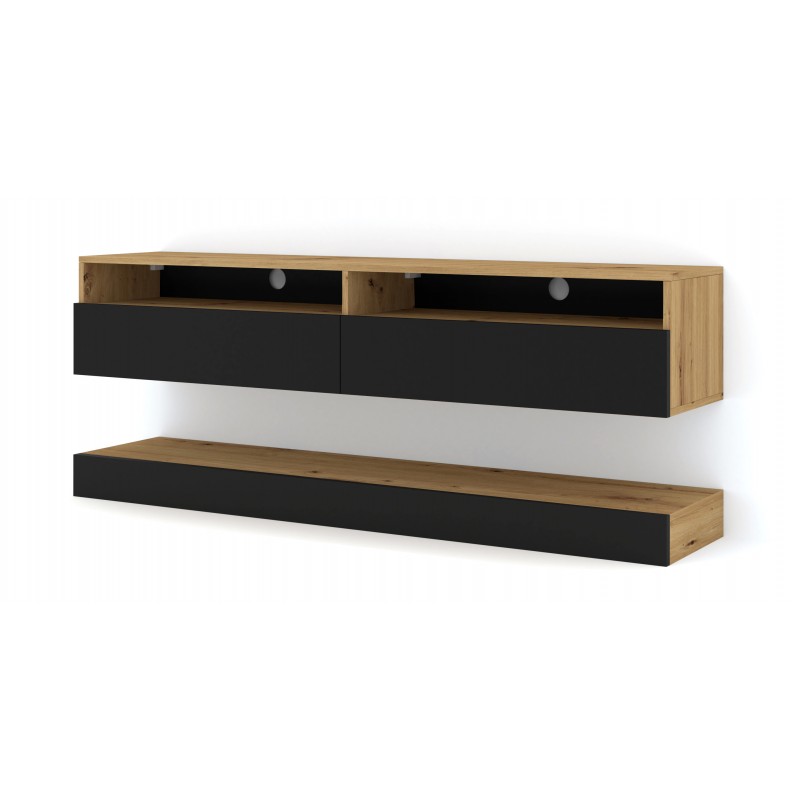 Commode à suspendre Duo noir 160 cm