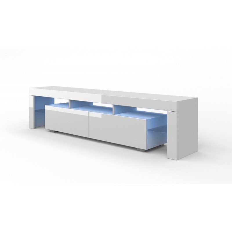Commode moderne 190 cm blanc avec LED