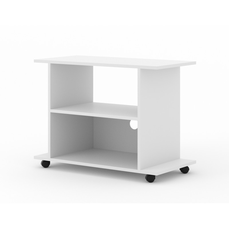 Commode Yogi à roulettes blanc mat