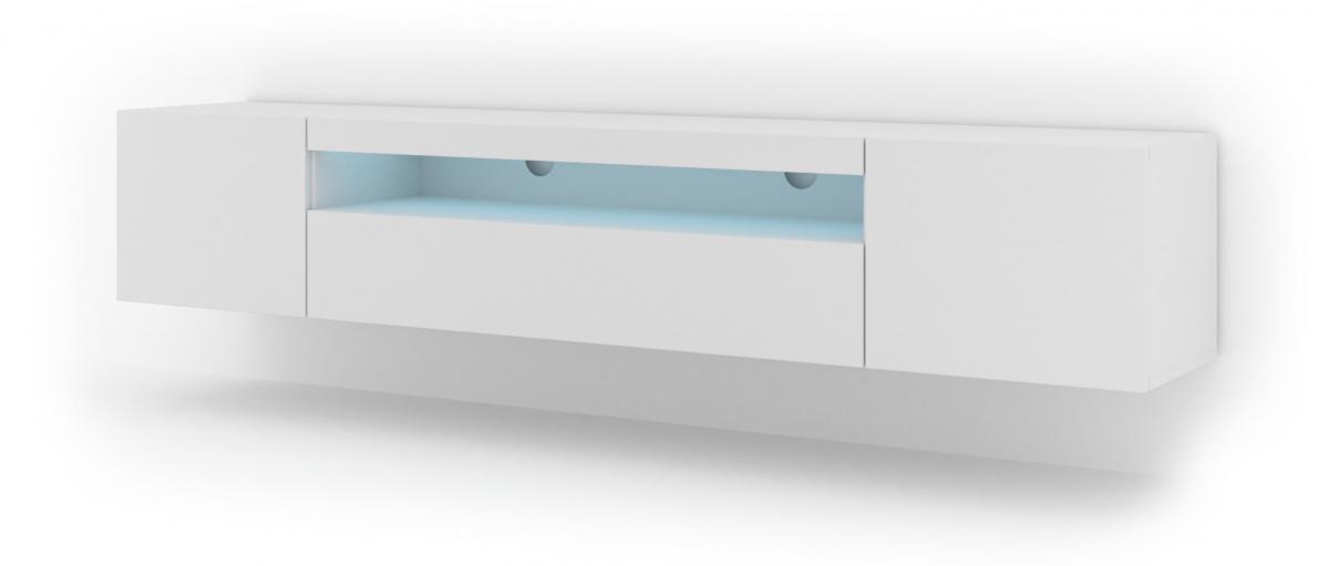 Meuble TV Aura 200 Blanc Mat Led