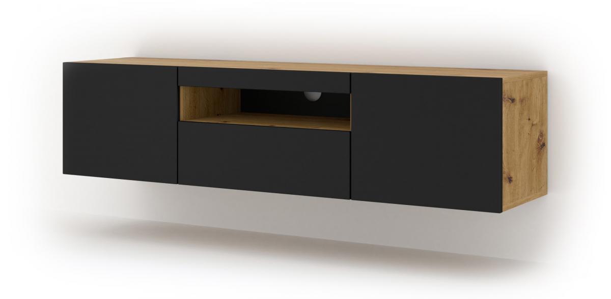 Meuble TV Aura 150 Artisan Eiche Black Mat
