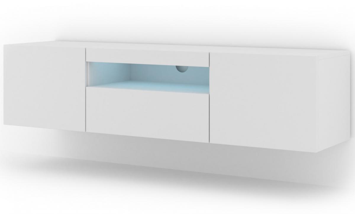 Meuble TV Aura 150 Blanc Mat Led