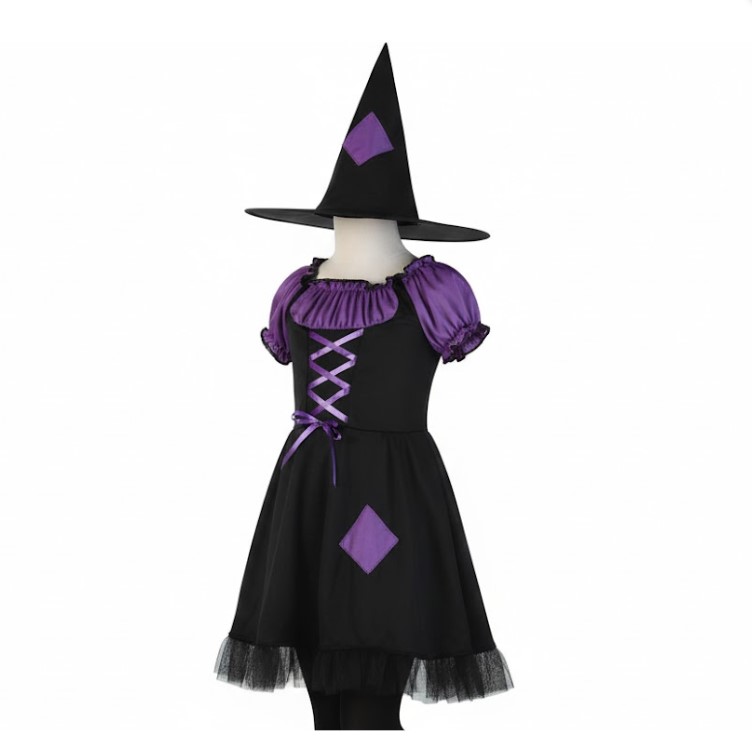 costume robe sorciere violette 7/9 ans