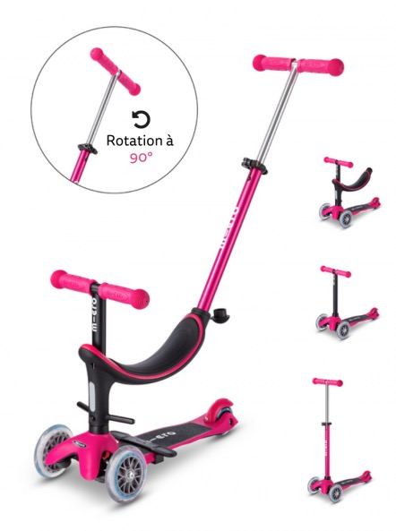 Trottinette  Mini 3en1 Revolution Deluxe - Framboise