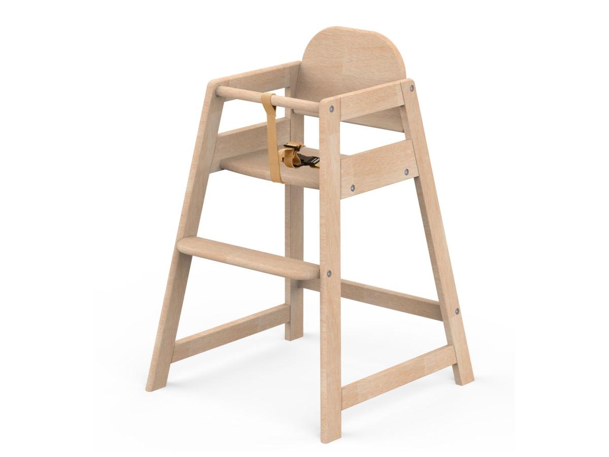 Emma - Chaise haute empilable en bois naturel