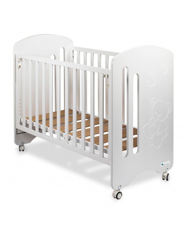 Lit Bébé pour Matelas 60x120-Lovely-Blanc avec Matelas