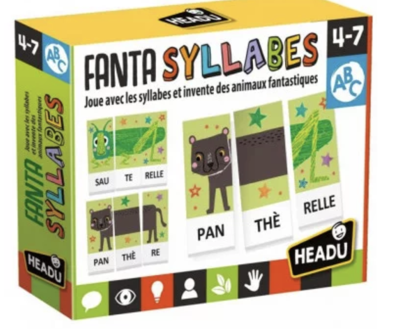 HEADU - Mes Premiers Mots - Jeu éducatif 3-6 Ans - Puzzles Animaux, Yeux Mobiles - Apprentissage Lecture, Vocabulaire