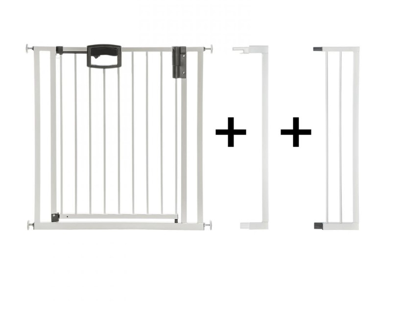 Barrière de porte à pression Easylock Plus métal  104,5 cm - 112,5 cm Blanc
