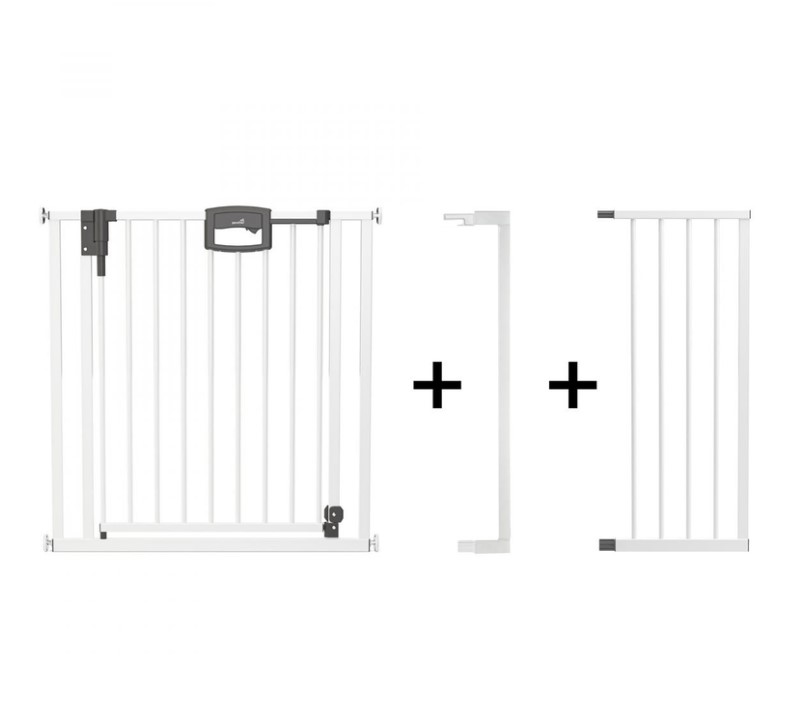 Barrière de porte à pression Easylock Plus métal  136,5 cm - 144,5 cm Blanc