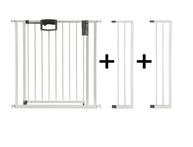 Barrière de porte à pression Easylock Plus métal  112,5 cm - 120,5 cm Blanc