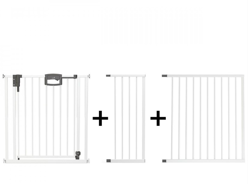 Barrière de porte à pression Easylock Plus métal  184,5 cm - 192,5 cm Blanc