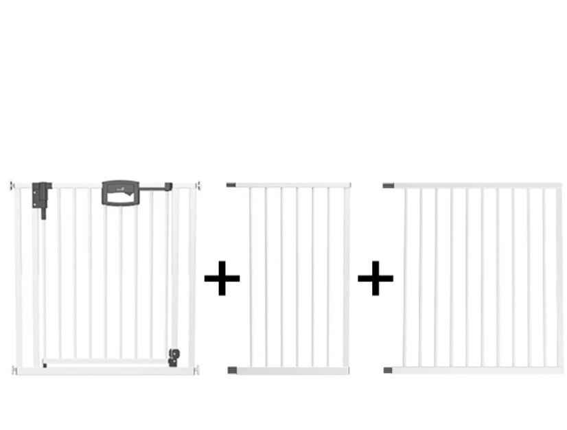 Barrière de porte à pression Easylock Plus métal  200,5 cm - 208,5 cm Blanc