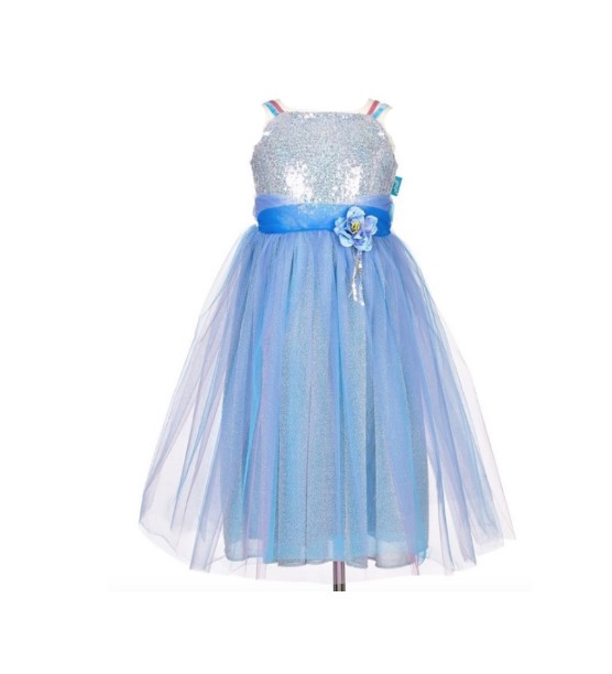 Robe bleu et argent Celena 8 - 10 ans