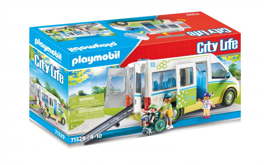 71329 Bus scolaire blanc vert