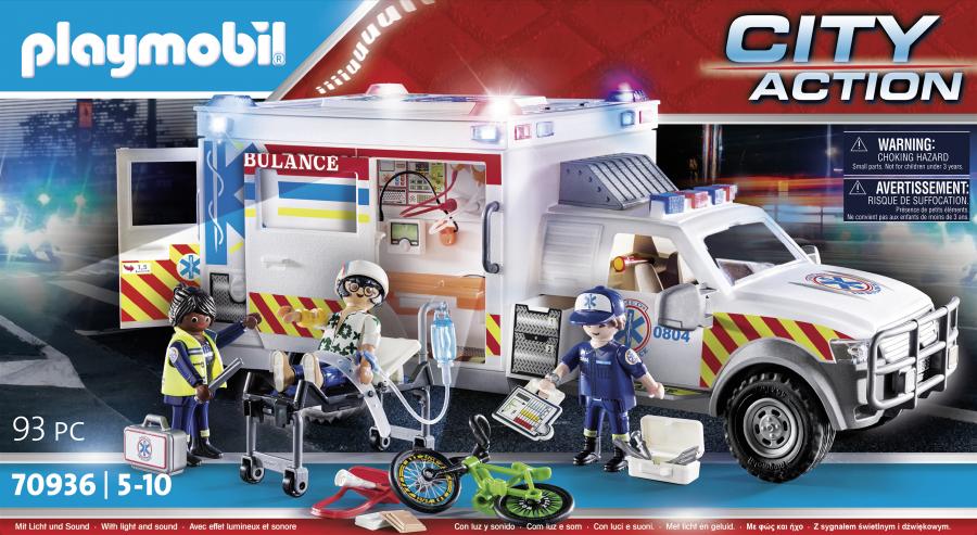 70936 Ambulance avec secouristes et blessé
