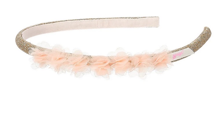 Serre-tête Miel fleur avec paillettes 