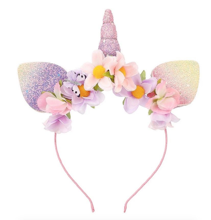 Serre tete Licorne lilas paillettes