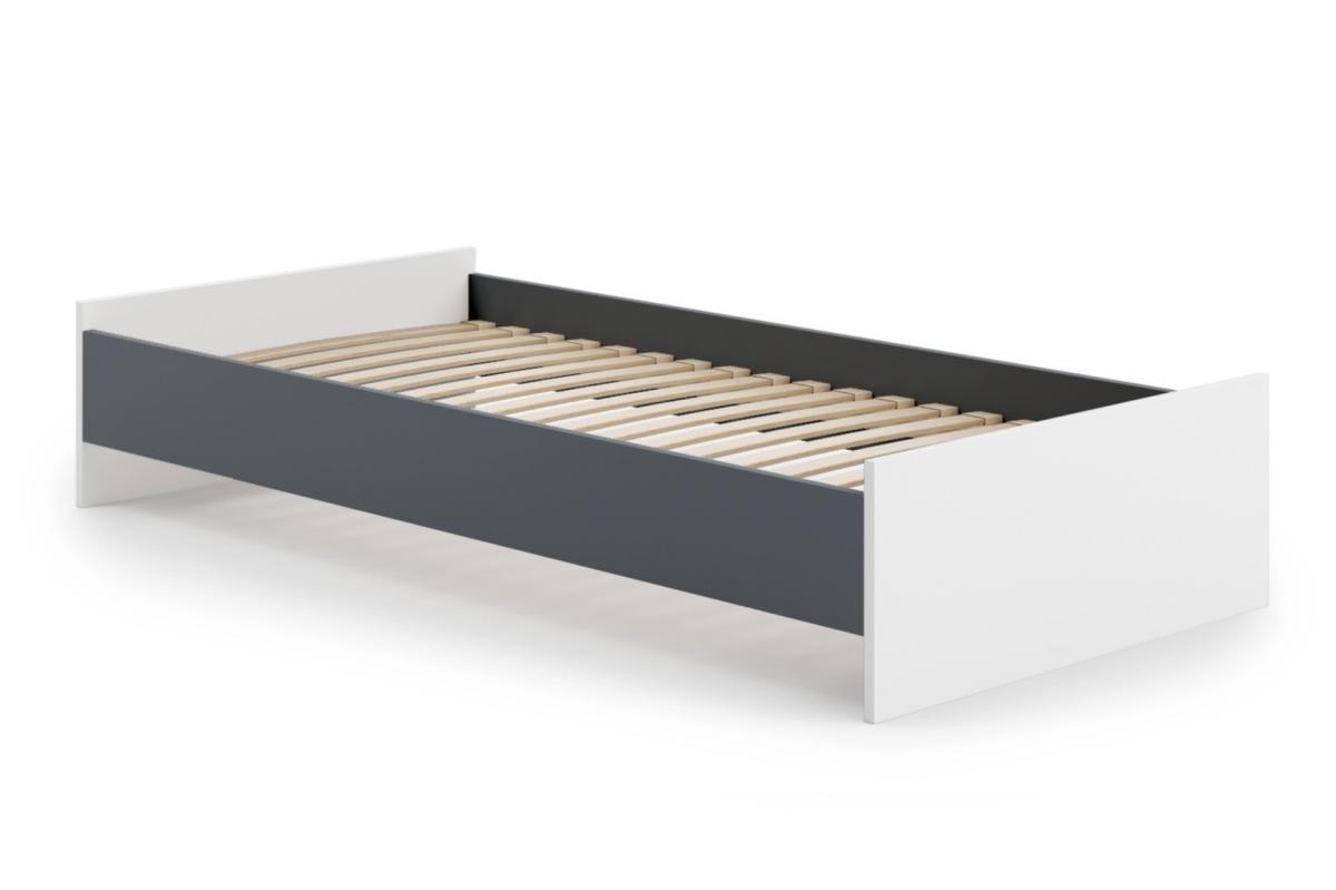 Lit jeune Karo 190x90cm gris