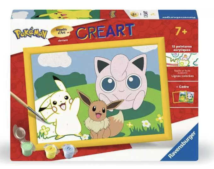Peinture par numeros - Pokemon portrait de groupe - Creart - Ravensburger