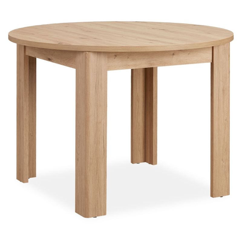 Table ronde de cuisine moderne Ø 106 cm en bois chêne  4 places