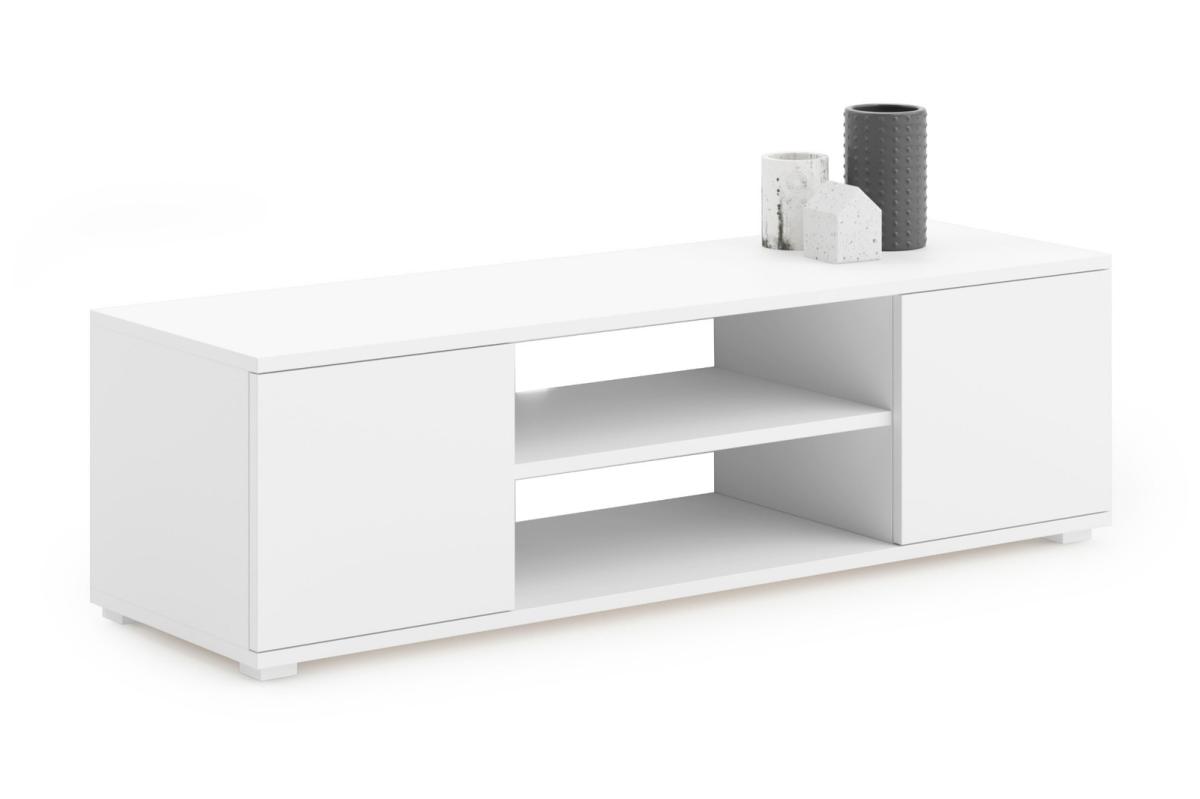 Meuble TV Moderne blanc 155 cm