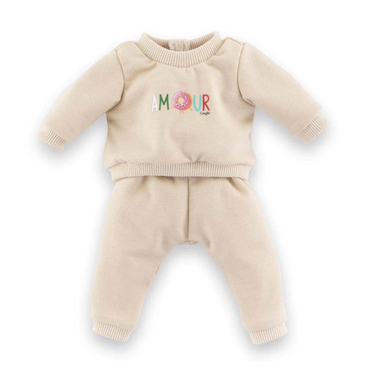 jogging beige, vêtement, pour poupon 42cm