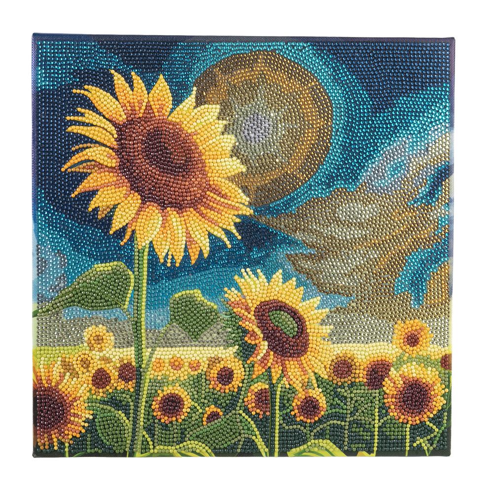 Kit tableau à diamanter 30x30cm Champs de tournesol
