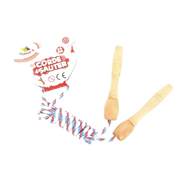 Corde a sauter avec poignée en bois